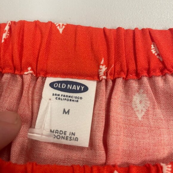 Old Navy Womens Cold Shoulder Top Orange/White Print Size Medium New - Picture 8 of 9